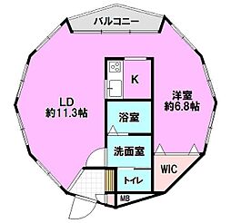 シェルコート 1LDKの間取図画像