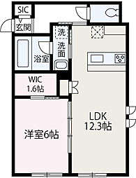 フェニックス 1LDKの間取図画像