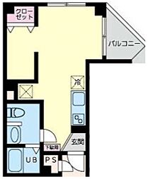 平井youパークス ワンルームの間取図画像