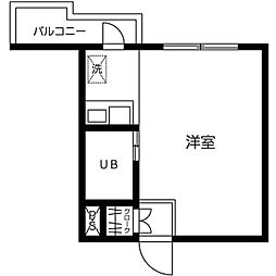 ストーク伊勢佐木五番館 ワンルームの間取図画像