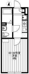 ルミノソ柴又 1Kの間取図画像