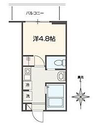 MELLAS北赤羽 1Kの間取図画像