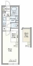 エクセル聖蹟桜ヶ丘 1Kの間取図画像