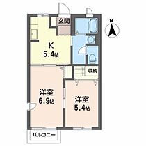 ハイツ・タカＱ 203 ｜ 岩手県奥州市水沢字聖天61-6（賃貸アパート2K・2階・40.00㎡） その2