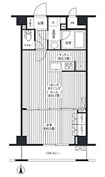 グランハイツ東新宿 1LDKの間取図画像