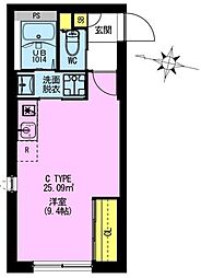 ADORE URBAN大森町A ワンルームの間取図画像