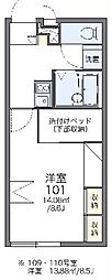 レオパレス角小林 1Kの間取図画像