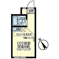 ユナイト阪東橋ラ・カリビアーノ ワンルームの間取図画像