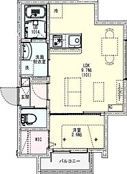 KLEIS航空公園 1LDKの間取図画像
