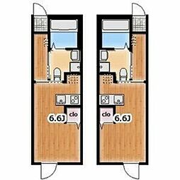 Ambition保木間 2階ワンルームの間取り