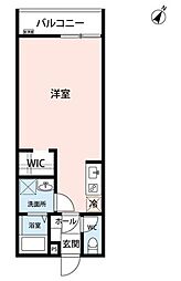 ヒルズ豊田 3階ワンルームの間取り