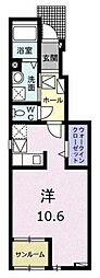 プラシードU2 1Kの間取図画像