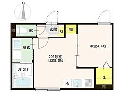 ハーモニーテラス東小岩V 1LDKの間取図画像