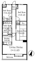大貫ラガーランド 3LDKの間取図画像