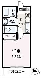 ＢＬＯＯＭ志木 3階1Kの間取り