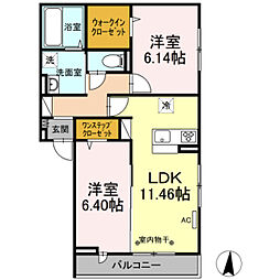 マーリエ2 2LDKの間取図画像
