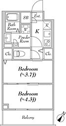 RenaissanceCourt高田馬場Calme 2Kの間取図画像