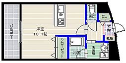 フォルテーネ飯倉 ワンルームの間取図画像