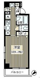 ブレコンプラザ銀座 9階1Kの間取り