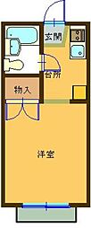 国立ノースハイツ 1Kの間取図画像