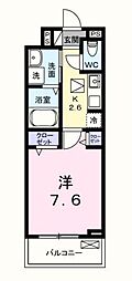 フルール ド フレーズ 1Kの間取図画像