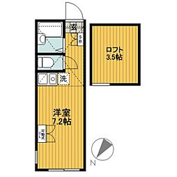 ペスカーサ三ツ沢 ワンルームの間取図画像