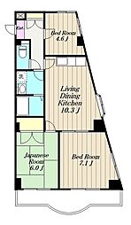ロイヤルタウン下九沢 3階3LDKの間取り