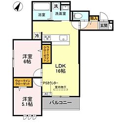 STグランツ 2LDKの間取図画像