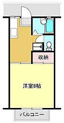 パークヒルズ2 ワンルームの間取図画像