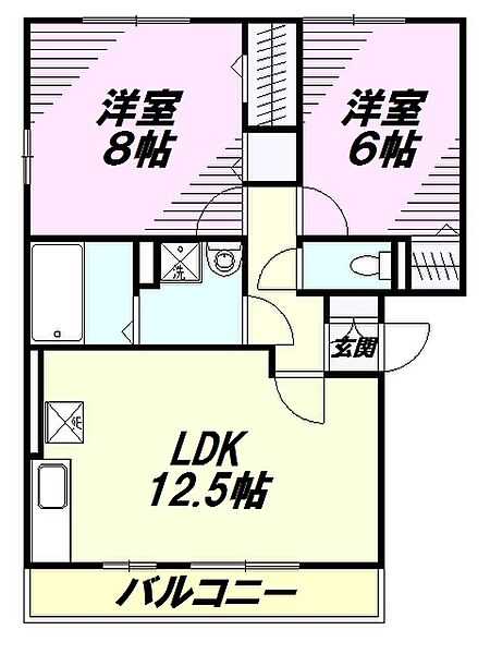 東京都日野市旭が丘５丁目(賃貸アパート2LDK・2階・60.03㎡)の写真 その2