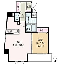 Ｃｏｍｏ Ｐａｌａｃｉｏ 日暮里 2階1LDKの間取り