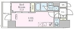 Garden Xavis木場 1LDKの間取図画像