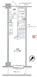 プライムアーバン豊洲 ワンルームの間取図画像