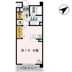 エスタシオン高石 ワンルームの間取図画像