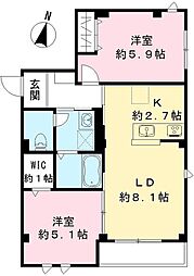 東京臨海高速鉄道りんかい線 品川シーサイド駅 徒歩7分の賃貸マンション 1階2LDKの間取り