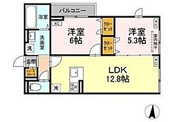 セレスティア柴又V五月雨 2LDKの間取図画像
