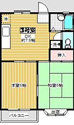 プルームS10 2DKの間取図画像