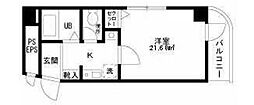 DIAMONDRESIDENCE湯島第2 1Kの間取図画像