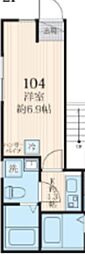 ミレハイムA 1Kの間取図画像