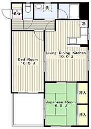 グレースフル相模原 2LDKの間取図画像