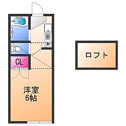 サウスウィング ワンルームの間取図画像