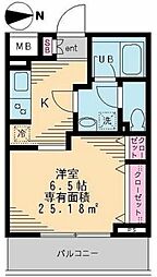 セレリーオ・ニッコー 1Kの間取図画像