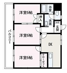 ファインヴィレッヂ 3DKの間取図画像
