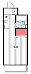 ポルシェ矢部2 ワンルームの間取図画像