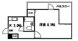アメニティ東町 1Kの間取図画像