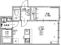 KEIAI RESIDENCE 北習志野V 1LDKの間取図画像