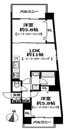 ポートサイドアーバンレジデンス 2LDKの間取図画像