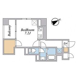 スカイグランデ市川 1Kの間取図画像