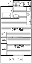 レグザーニ新松戸 1DKの間取図画像