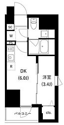 WHARF駒込 1DKの間取図画像